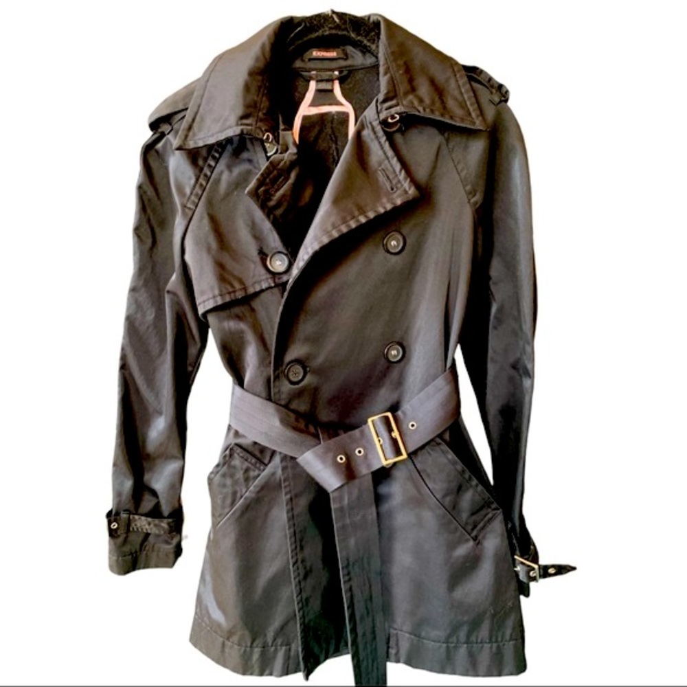 Express black double breasted pea coat